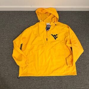Champion WVU Pack And Go Jacket Yellow Windbreaker Size 2XL